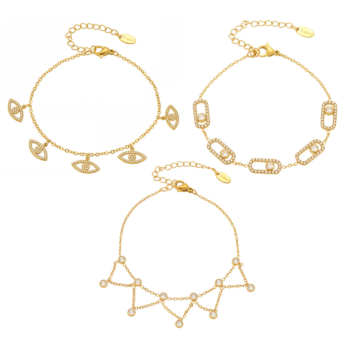 Minimalist Ins Fashion Star Charm Bracelet - 5A Grade Zirconia with Stainless Steel Chain, Lightweight and Durable for Daily Wear-ALB