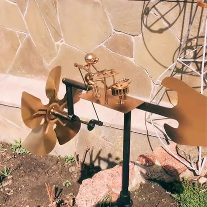 🔥🔥New Year 70% Off--🥁Handmade Metal Drummer Windmill🎁(Includes a 70cm bracket)