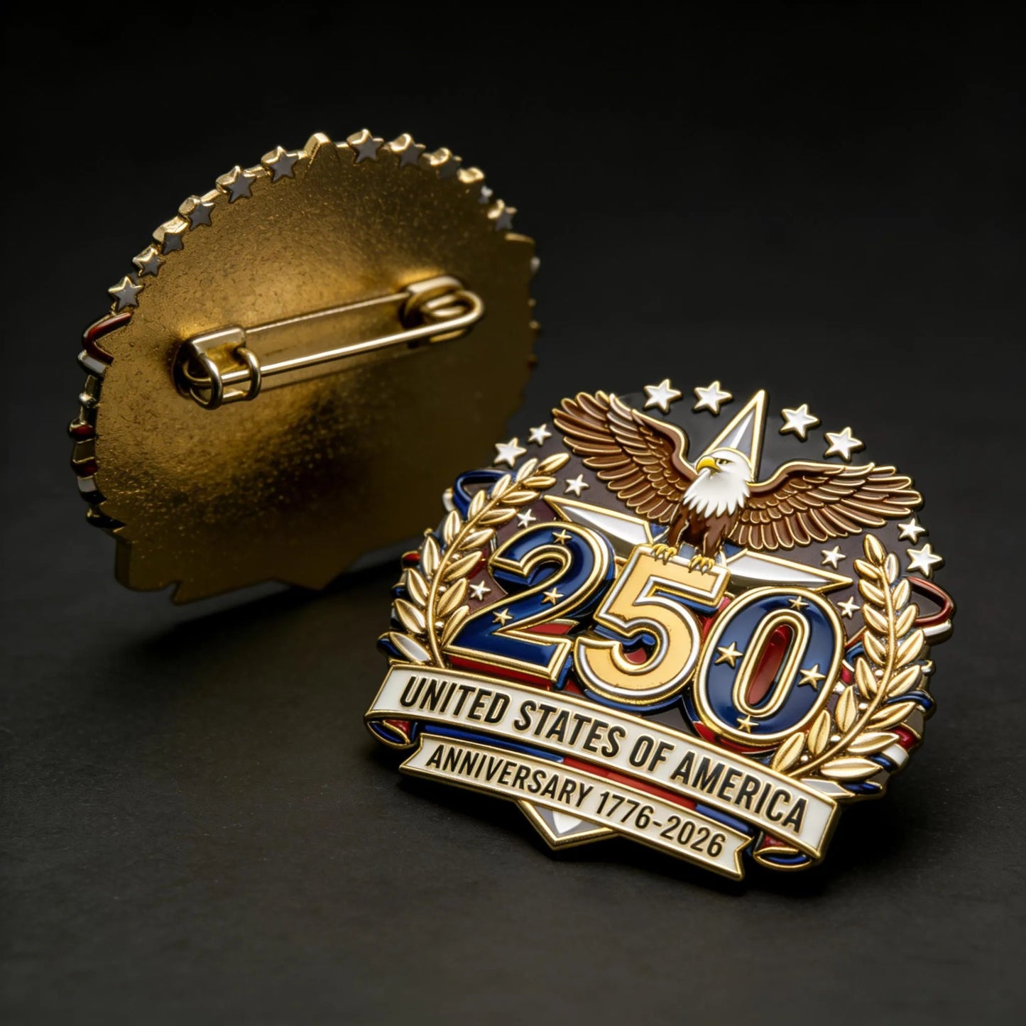 Commemorative 250th Anniversary Eagle Lapel Pin – Patriotic USA Enamel Badge for America’s Semiquincentennial