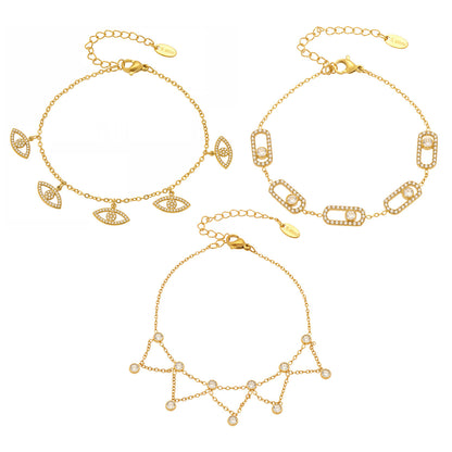 Minimalist Ins Fashion Star Charm Bracelet - 5A Grade Zirconia with Stainless Steel Chain, Lightweight and Durable for Daily Wear-ALB