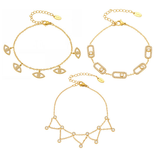 Minimalist Ins Fashion Star Charm Bracelet - 5A Grade Zirconia with Stainless Steel Chain, Lightweight and Durable for Daily Wear-ALB