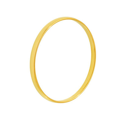 5mm Solid Circle Bangle in 18K Gold Plated Stainless Steel - High-Quality Electroplated Finish, Hypoallergenic and Tarnish-Proof Minimalist Bracelet for Women-ALB