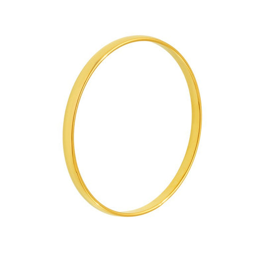 5mm Solid Circle Bangle in 18K Gold Plated Stainless Steel - High-Quality Electroplated Finish, Hypoallergenic and Tarnish-Proof Minimalist Bracelet for Women-ALB