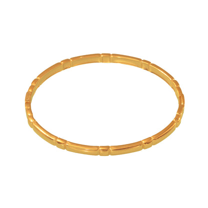 Thin Circle Clasp Bracelet in 18K Gold Plated Stainless Steel - Euro-American Fashion Slim Bangle, Hypoallergenic and Colorfast Light Luxury Jewelry for Women-ALB