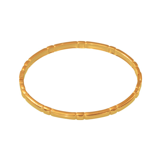 Thin Circle Clasp Bracelet in 18K Gold Plated Stainless Steel - Euro-American Fashion Slim Bangle, Hypoallergenic and Colorfast Light Luxury Jewelry for Women-ALB