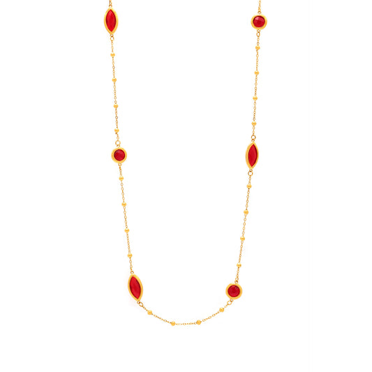 Stackable Transparent Bead Necklace - Crystal-Clear Faceted Glass Beads with Durable Steel Balls, Perfect for Layering and Gift-ALB