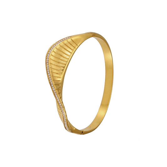 Elegant Threaded Sector Buckle Bracelet - 5A Zirconia Sparkle on Robust Stainless Steel, Ideal for Stacking and Gifting-ALB