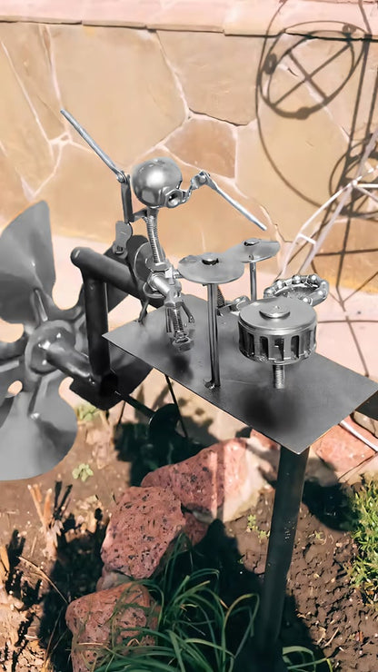 🔥🔥New Year 70% Off--🥁Handmade Metal Drummer Windmill🎁(Includes a 70cm bracket)