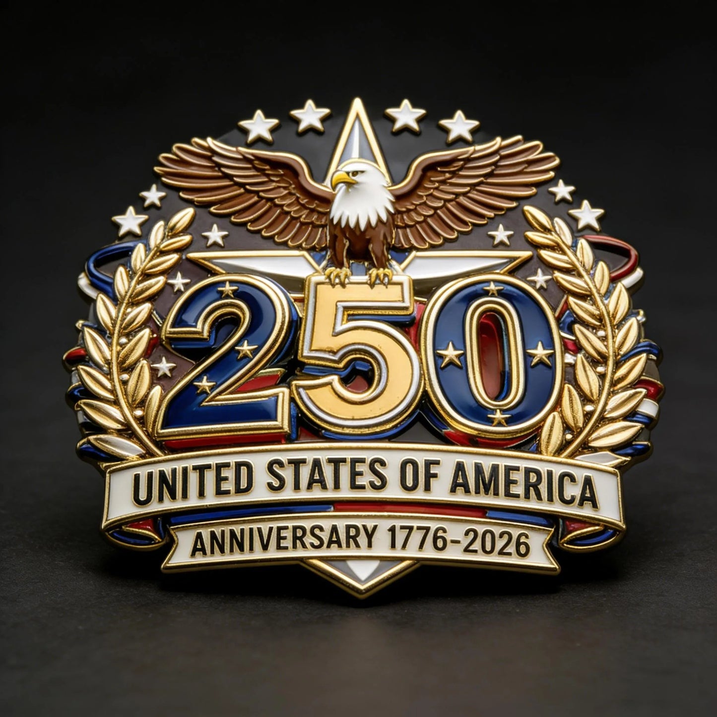 Commemorative 250th Anniversary Eagle Lapel Pin – Patriotic USA Enamel Badge for America’s Semiquincentennial